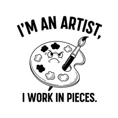 Humorous Artist Palette Pun with Sad Paint