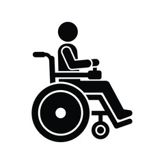 Person using electric wheelchair mobility assistance icon accessible disability symbol vector