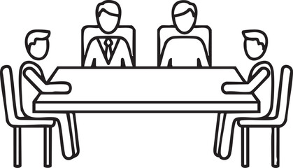 Meeting discussion collaboration office table icon
