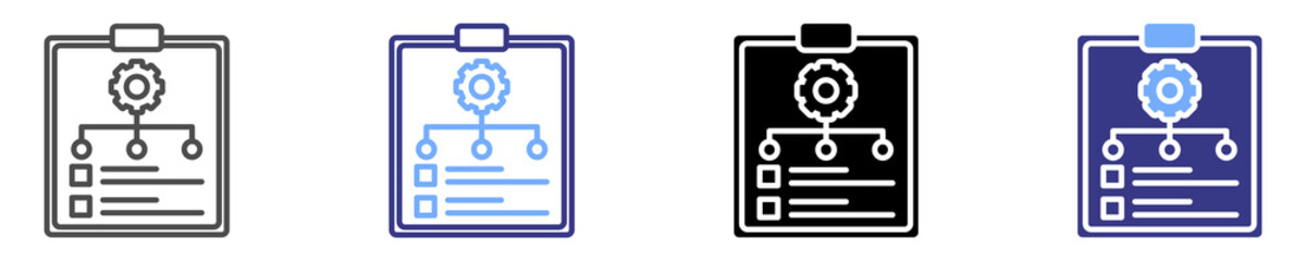 planning icon set multiple style