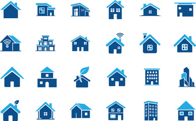 Modern home building architecture filled icon