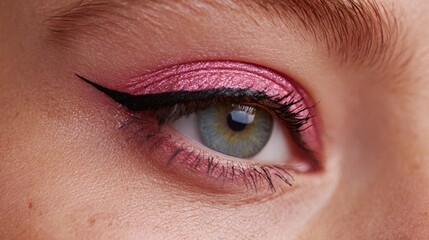 Obraz premium Colorful eye makeup with pink shades