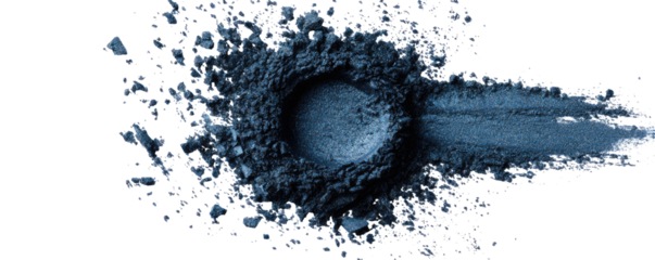 Abstract explosion of dark-blue particles