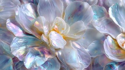 Iridescent blooming flowers