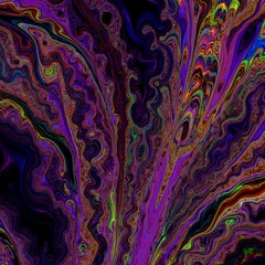 Abstract digital rendering of fractal patterns