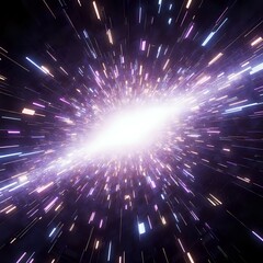 Abstract digital rendering of geometric patterns and light