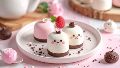 かわいいデコレーションのケーキ