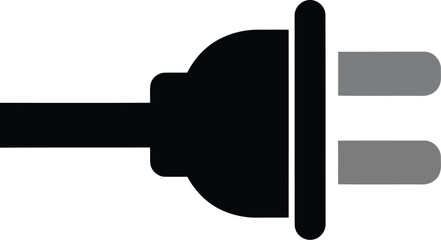 Modern electrical power plug icon simple flat design vector