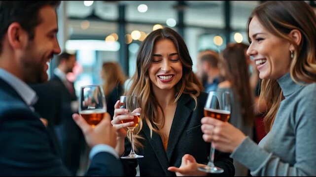 People enjoying drinks and socializing at a lively event.