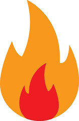 Burning flame icon bright orange red fire symbol abstract graphic vector