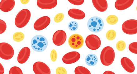 Abstract watercolor blood cells pattern seamless science medical illustration vector