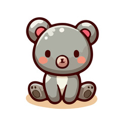 bear illustration on an isolated white background