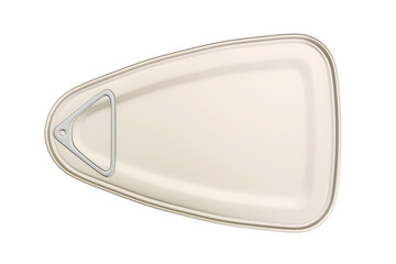 Tin can with ham, fish, or other food isolated on transparent background, top view
