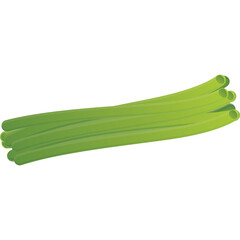 Bunch Of Green Onion Stalks With Transparent Background