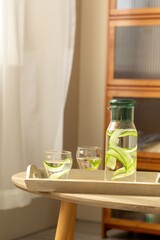 Fresh Detox Water and Fruit Juice – Healthy Drinks for Body Cleansing, High Quality Images of Detox Drinks – Organic Wellness and Nutrition Concept
