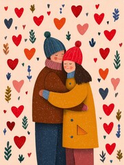 World kindness day embrace digital illustration soft golden heart light background peaceful heart art concept