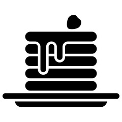 Pancake vector icon. Food and beverage icon solid style. perfect use for logo, presentation, website, and more. modern icon design glyph style