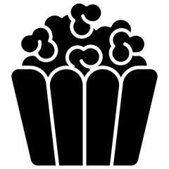 Popcorn vector icon. Food and beverage icon solid style. perfect use for logo, presentation, website, and more. modern icon design glyph style