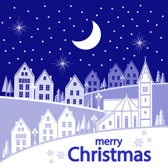 Snowy Christmas landscape