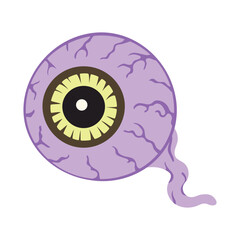 cartoon eyeball in flat style