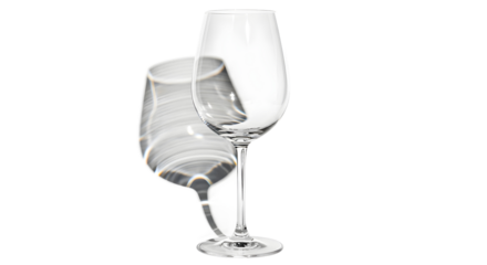 Minimalist Still Life, Wine Glasses, Studio, Transparent, Isolated, Modern Botanical Concept