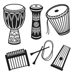 Vector art of african drums illustration