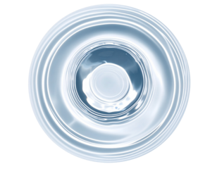  Top-Down View of Concentric Water Ripples with Realistic Reflections, Isolated on Transparent Background