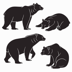 Vector art of bear silhouette collection