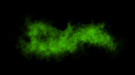 Green smoke swirl with glowing vapor effect on transparent background perfect for fantasy visuals, toxic themes and natural motion graphics