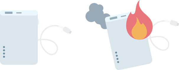 出火するモバイルバッテリー © Hoshiyui