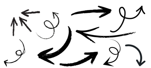 Hand Drawn Arrow Collection Doodle Style Arrows for Infographics Diagrams Presentations Sketchy Arrow Illustrations Set Design Elements