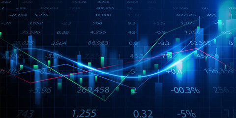 business vector illustration design Stock market charts or Forex trading charts for business and finance ideas.