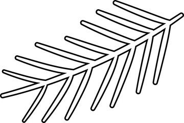 Pine needles outline vector isolated.
Fir Branch coloring page and template.
Coniferous Branch.
Transparent background.