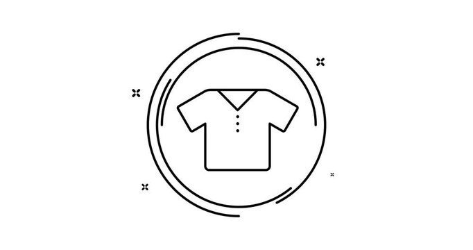 T-shirt animated outline icon. T-shirt rotation appearance 4k motion design animation for web, mobile and ui design