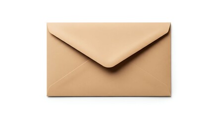 Beige Envelope on White Background for Office and Mailing Purposes