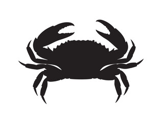 Crab in silhouette black and white background.