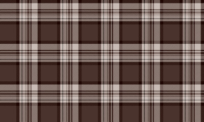 Seamless plaid fabric in brown and cream tones. Perfect for designing clothes, skirts, pants, and dresses. Simple yet unique style. Versatile for a variety of fashions.