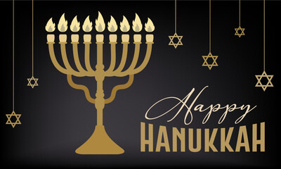Happy Hanukkah Greeting Card Template | Traditional Jewish Celebration Vector Art