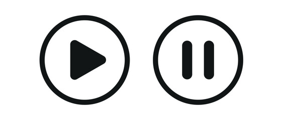 Play button icons on transparent backdrop. Digita webl vector
