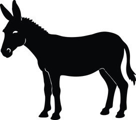 Domestic donkey animal vector icon illustration