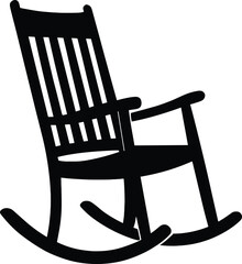 classic rocking chair with curved legs and slatted backrest silhouette
