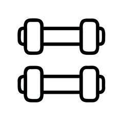 dumbbell ,hand drawn illustration outline isolated on white background