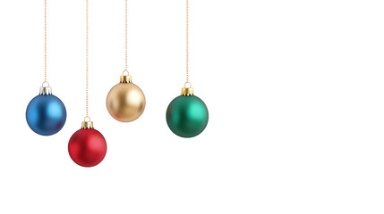 Obraz premium Shiny Christmas ornament red green gold blue hanging creates joyful festive holiday