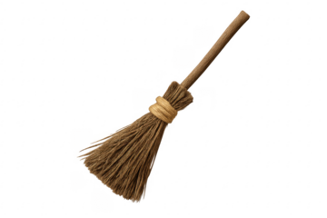 Witch broomstick ready for halloween magic flying