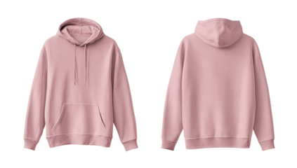 Front and back view of a light pink hoodie (5)