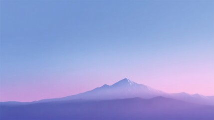 Fototapeta premium Dusky lavender mist shrouds serene mountain peaks, evoking tranquil zen retreats and meditative Hanami celebrations