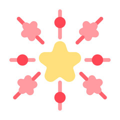 firecracker star icon with flat style
