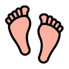 footprints icon with flat line style