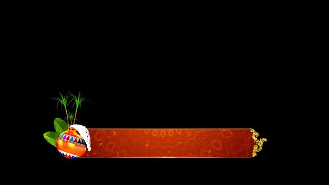 Animated Pongal  Harvest Festival Lower Third Title Bar