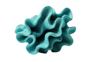Teal, sculpted, organic form